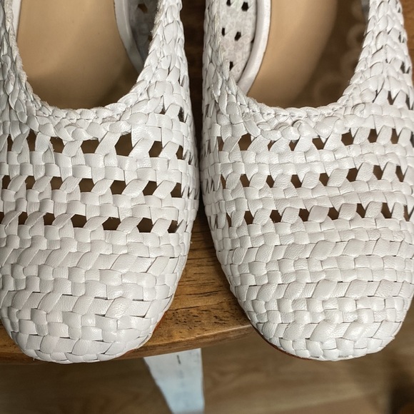 COS Braided White Leather Shoes with Block Funky Heels Size 9 - Picture 15 of 15